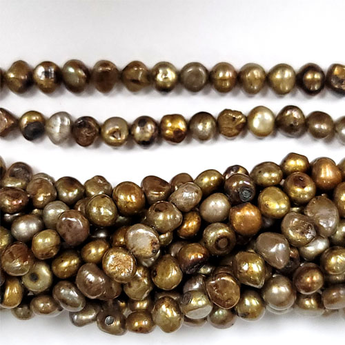FRESHWATER PEARL SIDED 8-8.5MM BROWN (10 STRS)